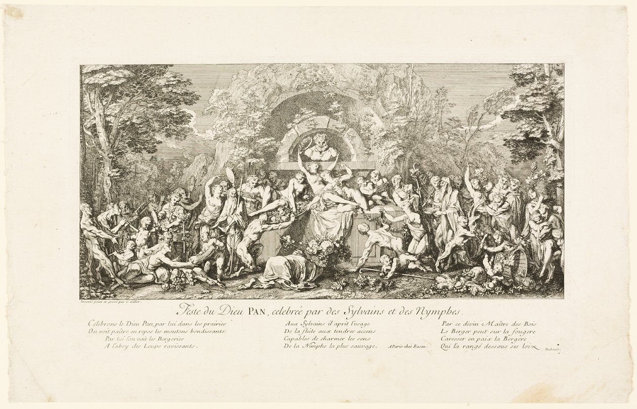 Festa del Dio Pan, celebrata dai silvani da Claude Gillot