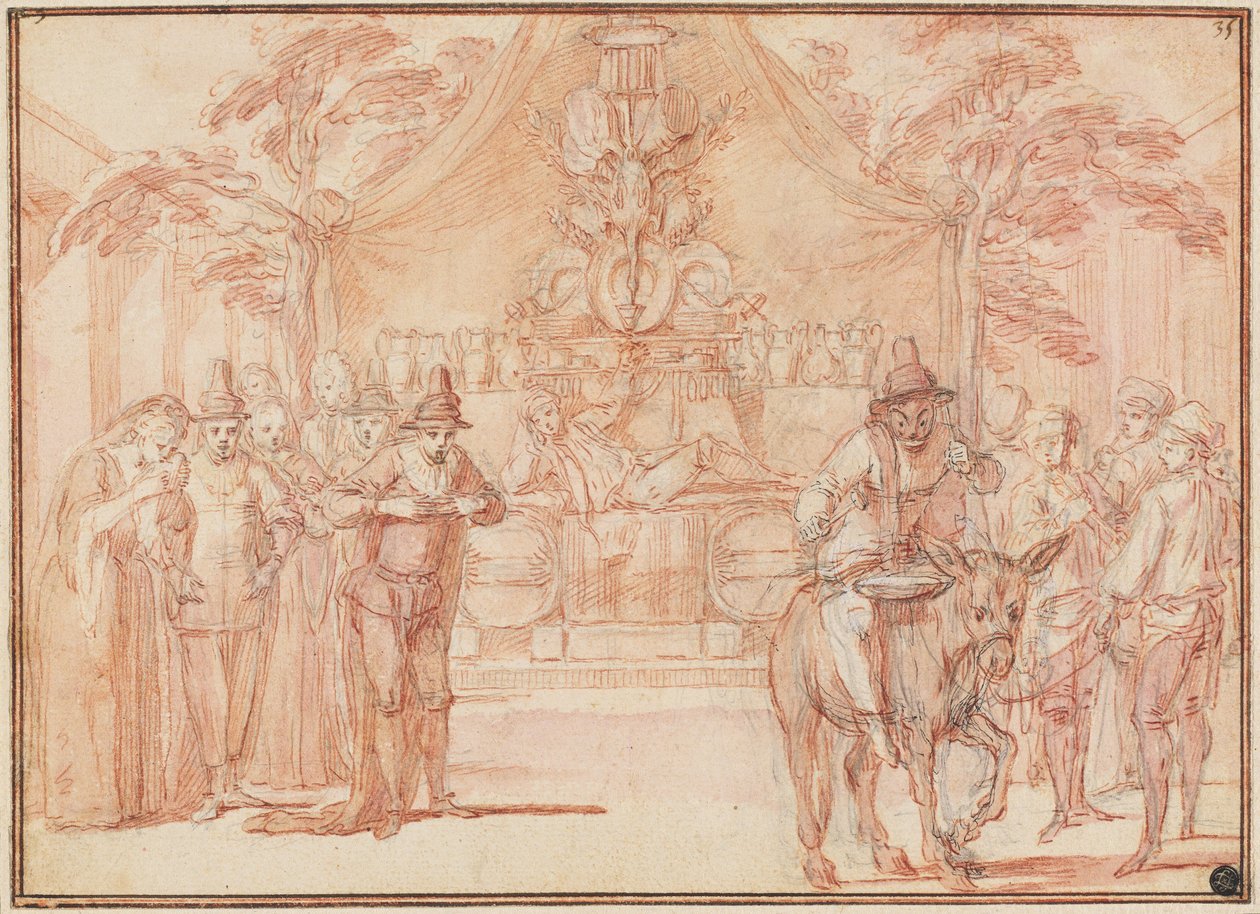 Scena da "La tomba del maestro André" da Claude Gillot