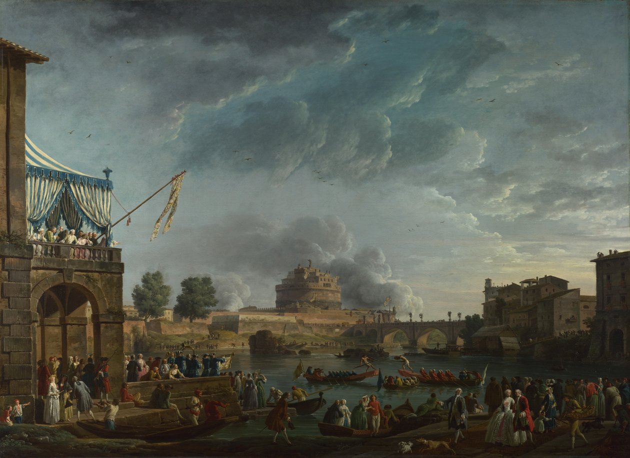 Una gara sportiva sul Tevere a Roma, 1750 da Claude Joseph Vernet