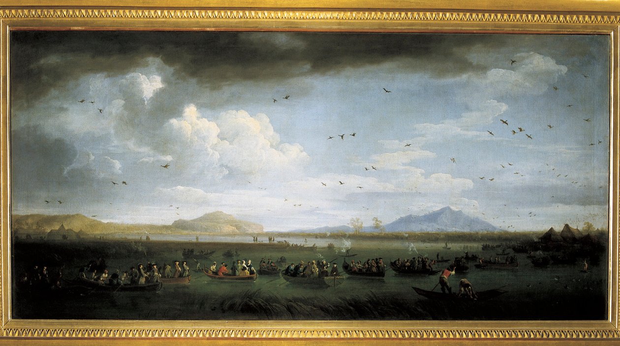 Carlo di Borbone caccia anatre al Lago Patria da Claude Joseph Vernet