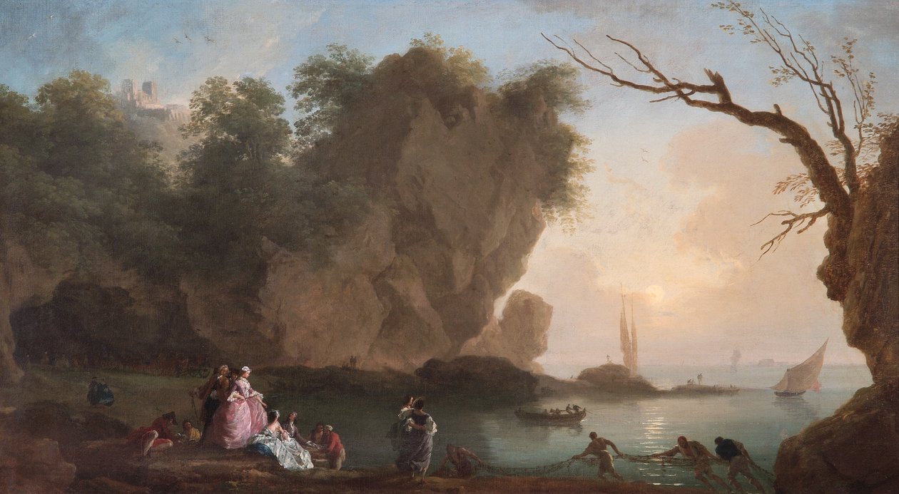 Tramonto: vista su una baia con figure da Claude Joseph Vernet