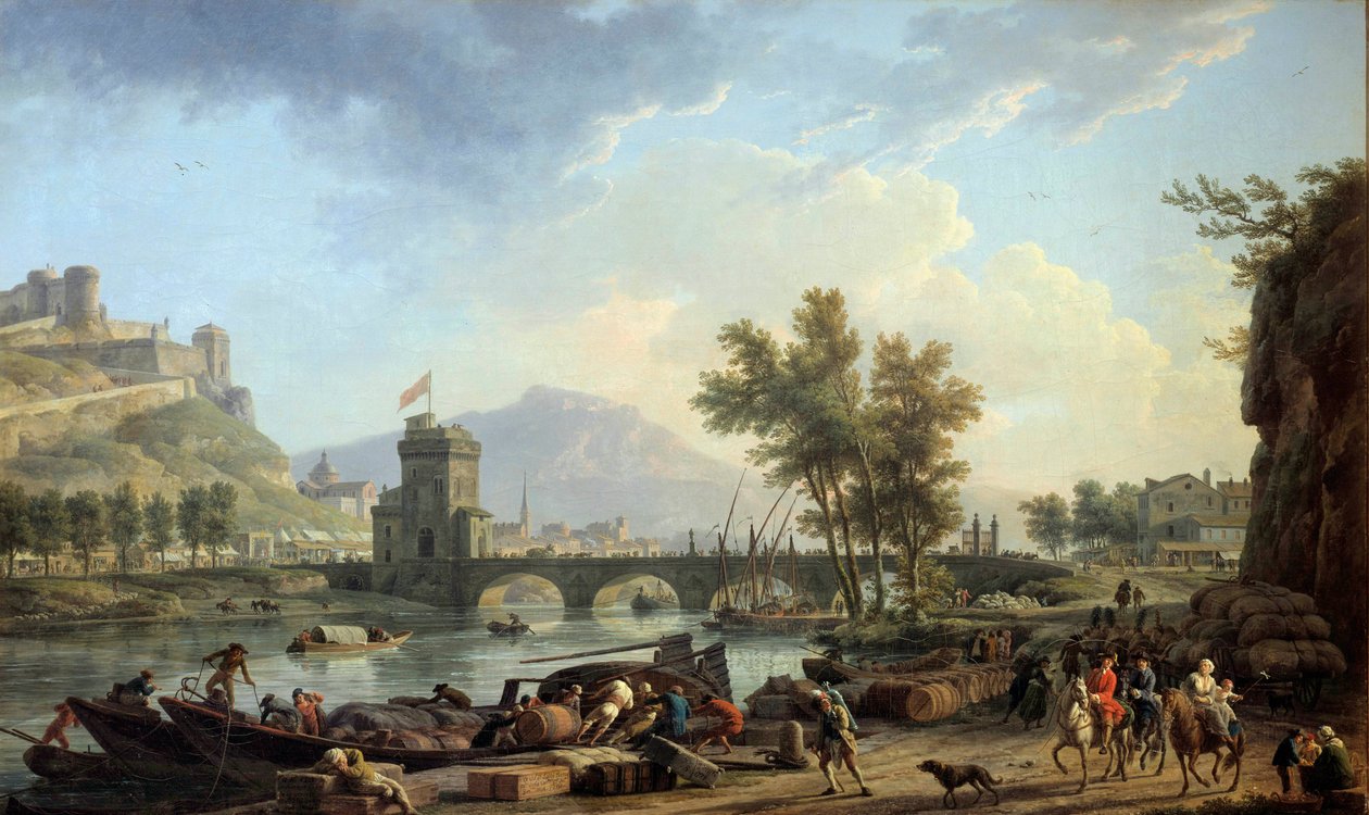 Gli approcci di un trapano nel 1774 Dipinto di Joseph Vernet (1714-1789) 1774 Montpellier, Museo Fabre da Claude Joseph Vernet