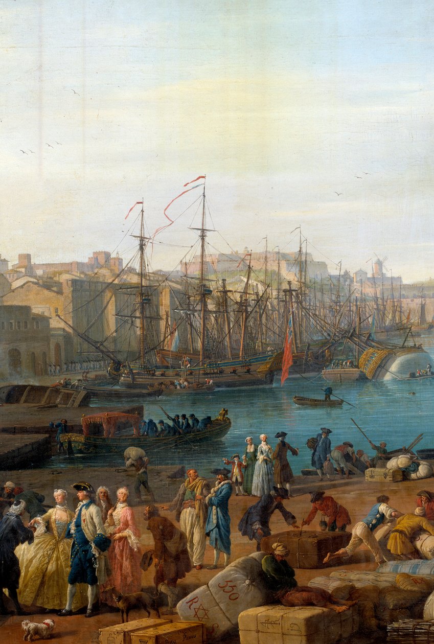 Il porto di Marsiglia nel XVIII secolo (dettaglio) da Claude Joseph Vernet