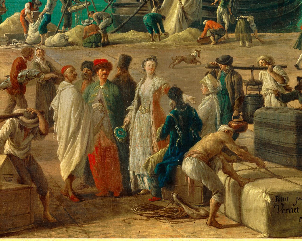 Il porto di Marsiglia nel XVIII secolo (dettaglio) da Claude Joseph Vernet