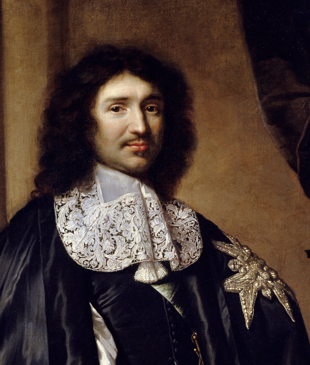 (dettaglio) Ritratto di Jean Baptiste Colbert (1619-1683) Ministro di Luigi XIV da Claude Lefebvre