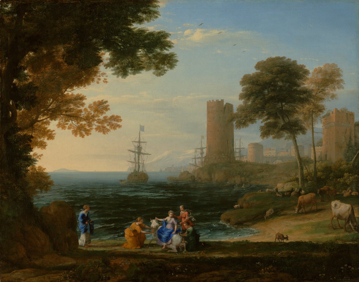 Veduta costiera con il ratto di Europa da Claude Lorrain