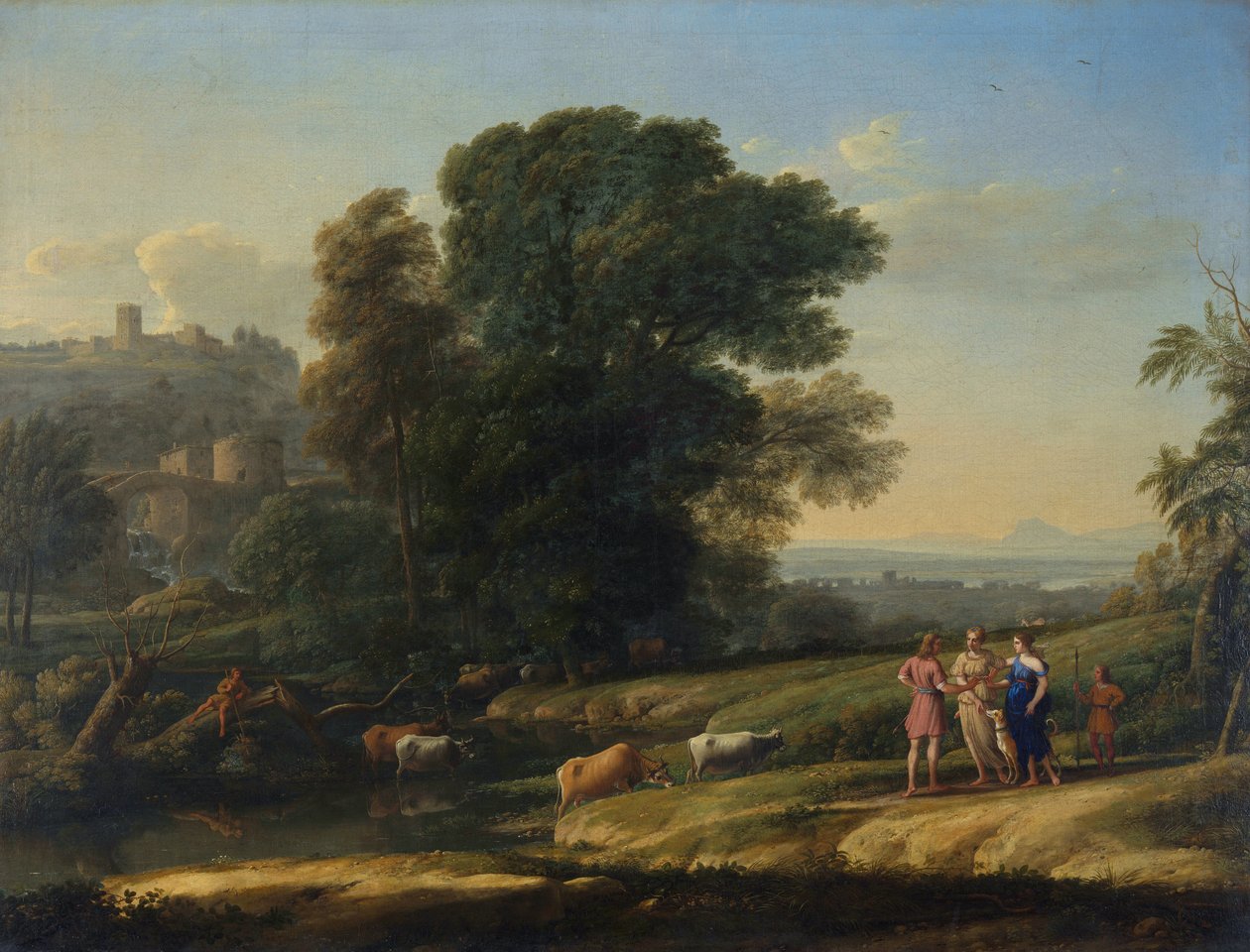 Paesaggio con Cefalo e Procri riuniti da Diana da Claude Lorrain