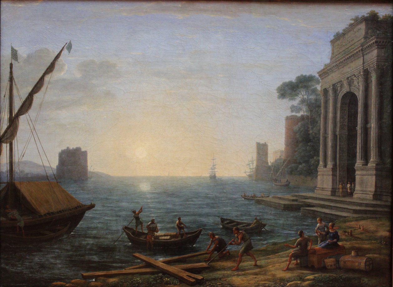 Un porto marittimo all’alba da Claude Lorrain