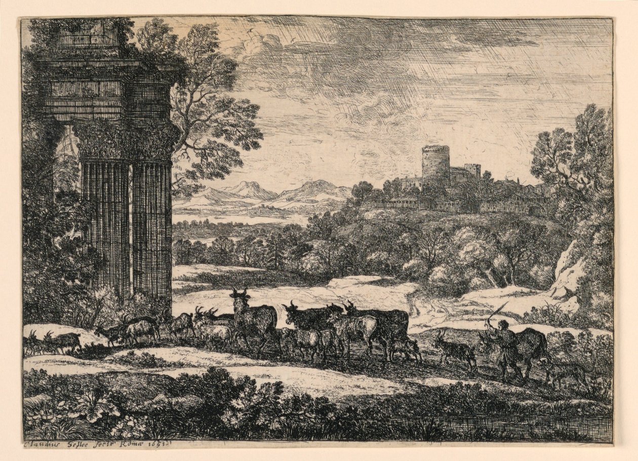 Bovini condotti a casa attraverso una tempesta da Claude Lorrain