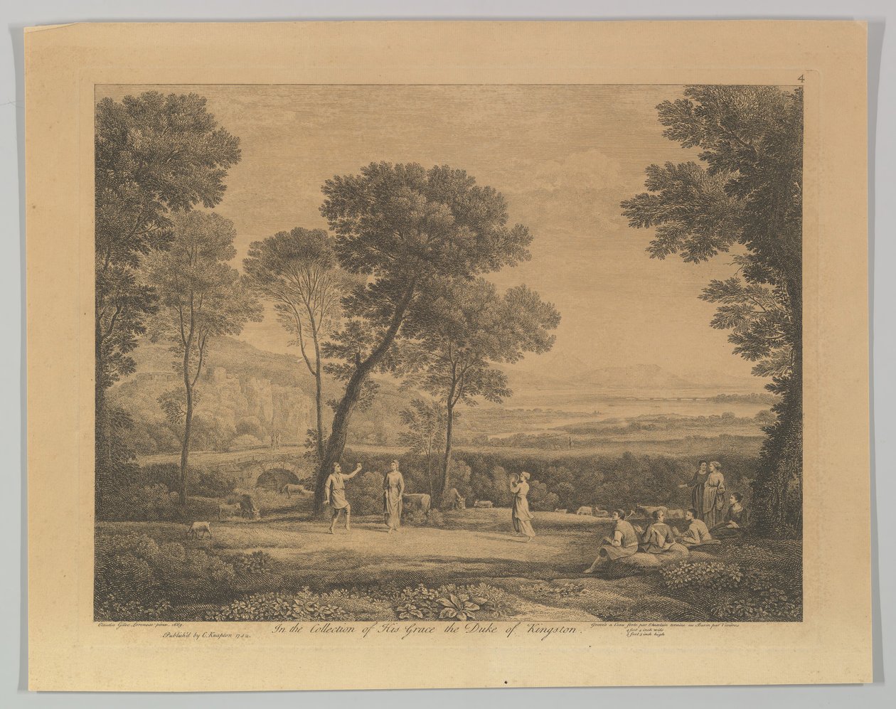 Danza sotto gli alberi Paesaggio con danza rurale, 1742 da Claude Lorrain
