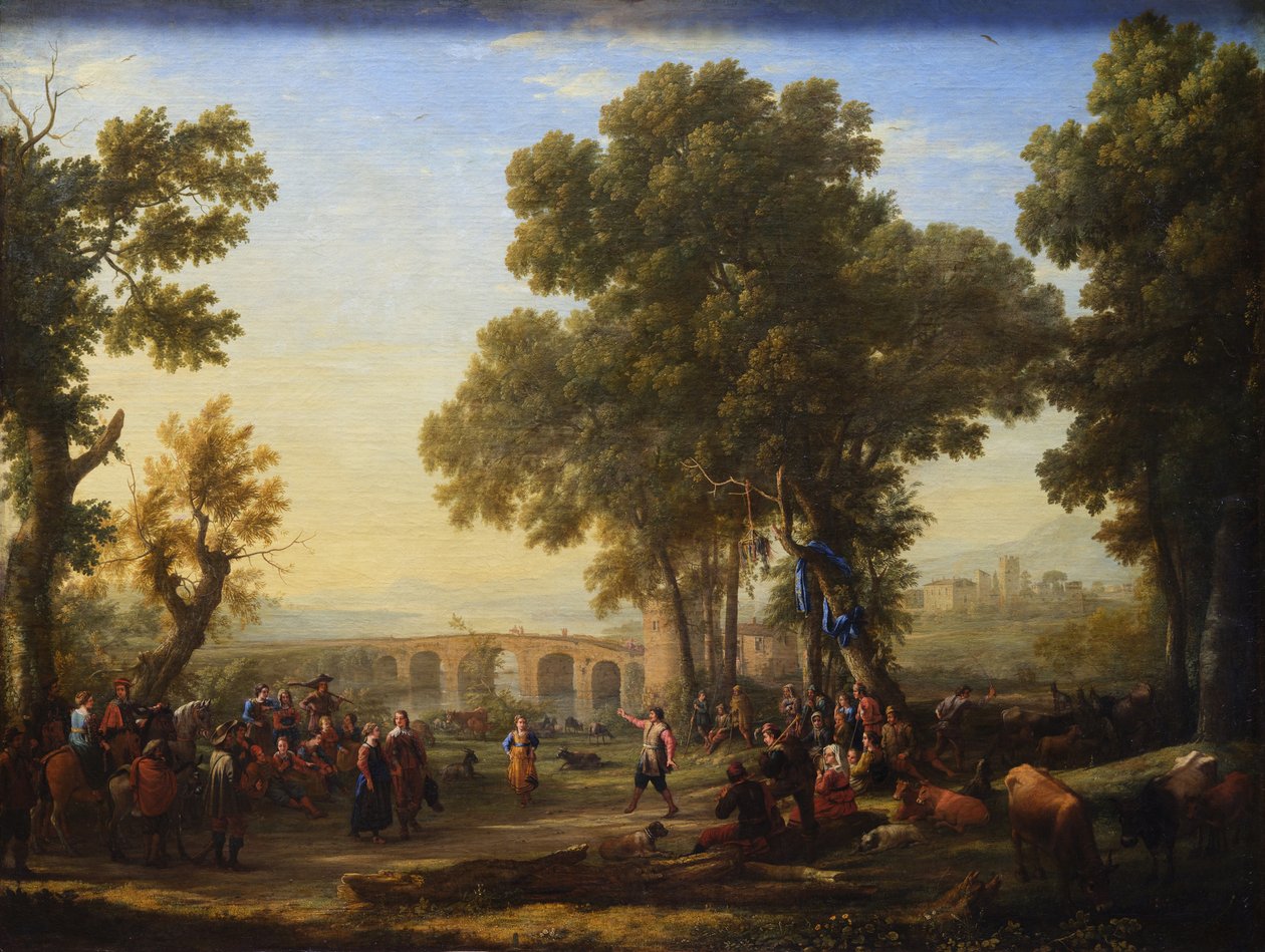 Francese: La Fête villageoise Festa del villaggio da Claude Lorrain
