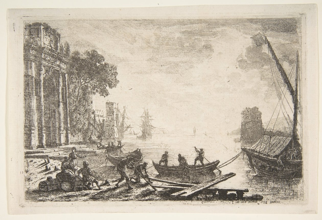 Scena di porto con sole nascente, 1634 da Claude Lorrain