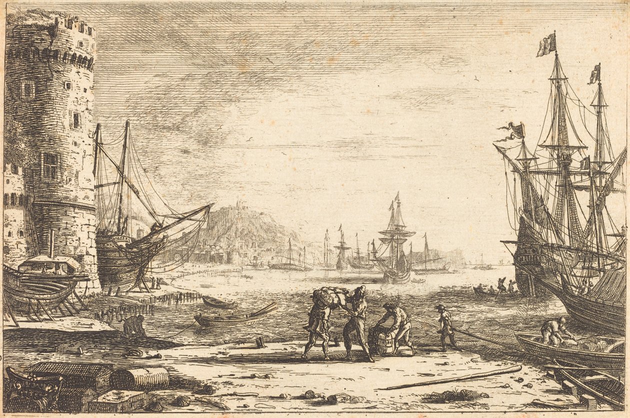 Porto con una grande torre da Claude Lorrain