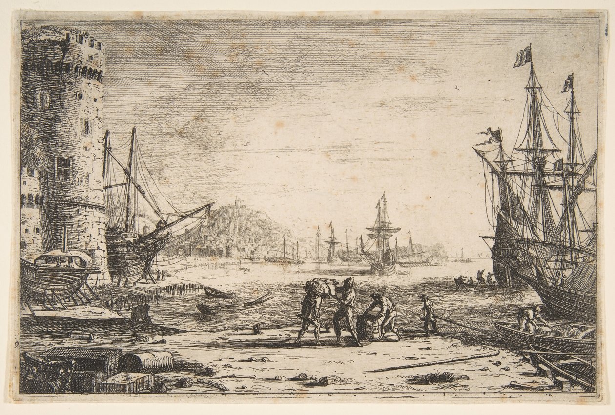 Porto con una grande torre da Claude Lorrain