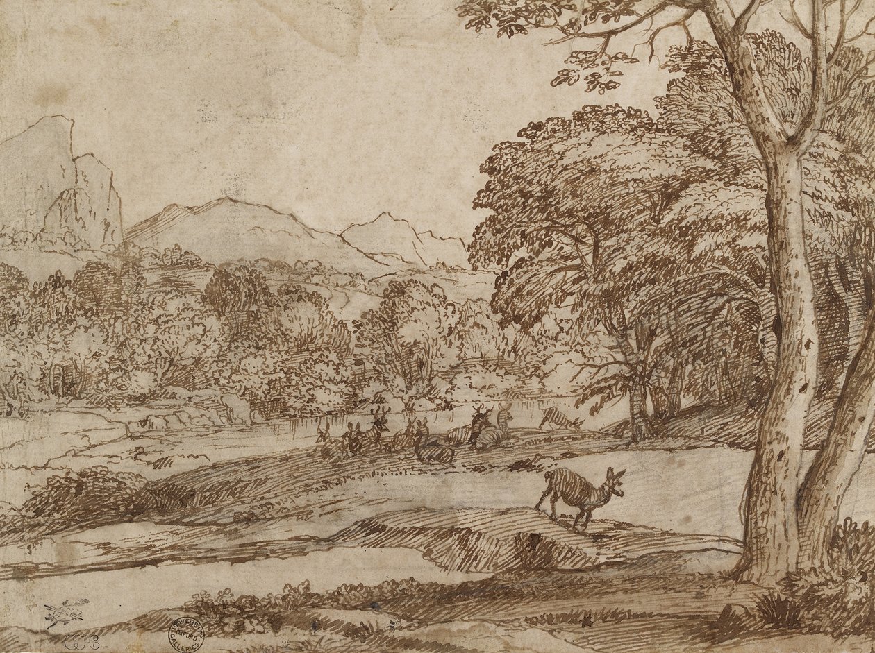 Paesaggio con un branco di cervi, 1666 da Claude Lorrain