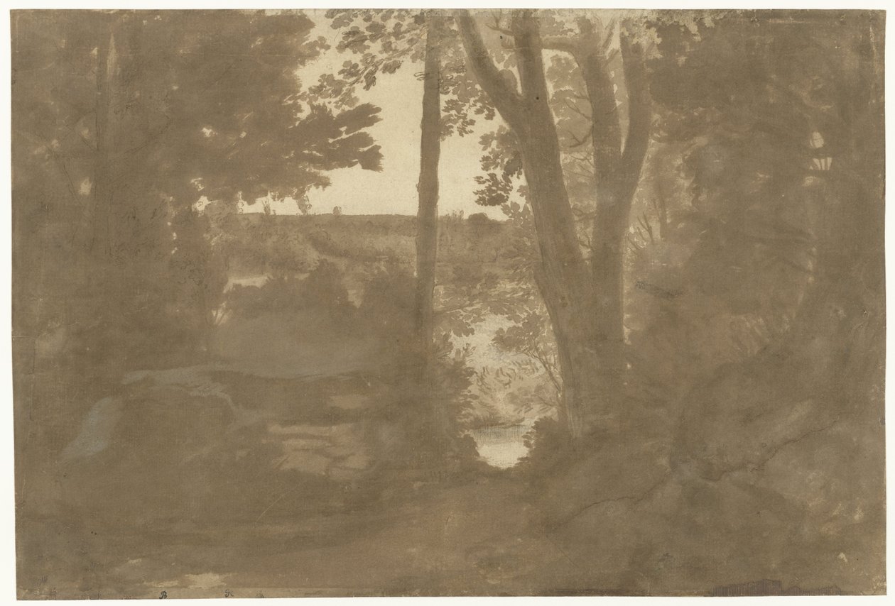 Paesaggio con vista tra gli alberi da Claude Lorrain