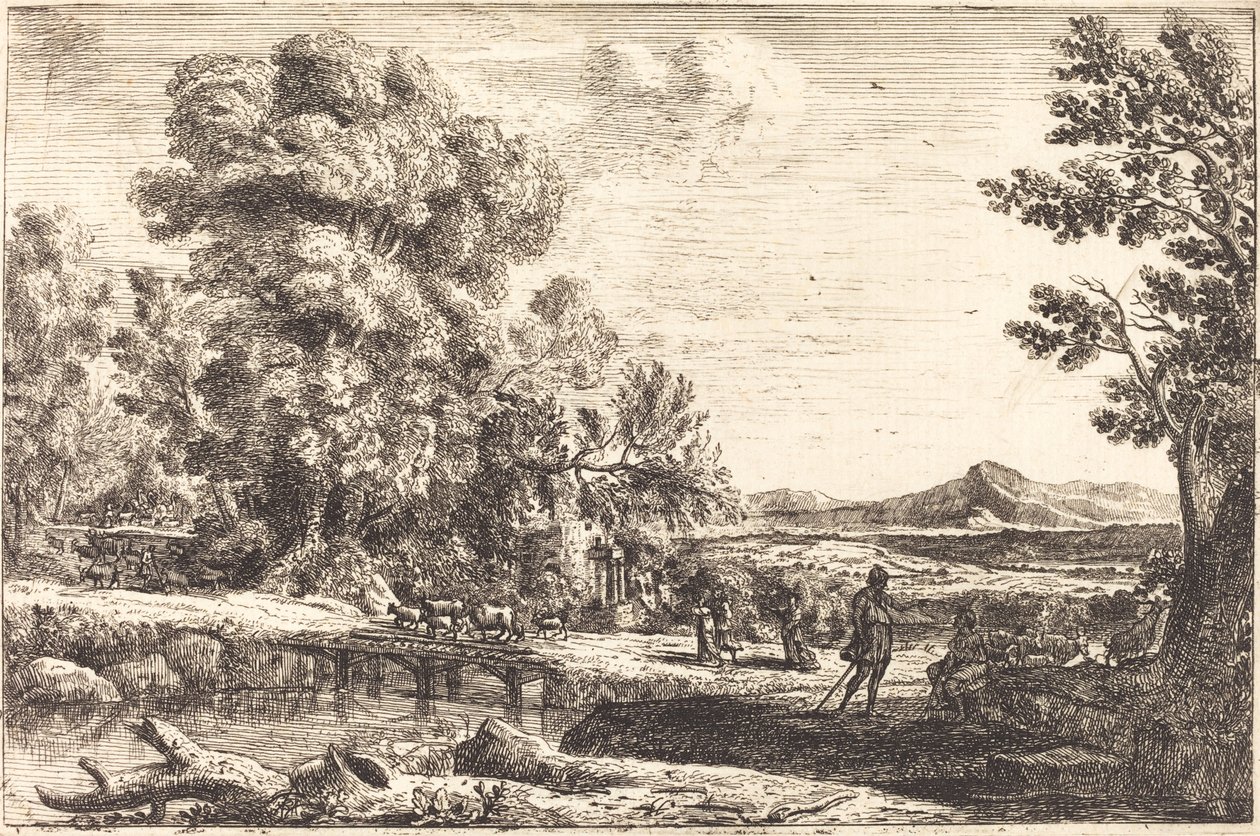 Rebecca ed Eliezer (Le pont de bois) da Claude Lorrain