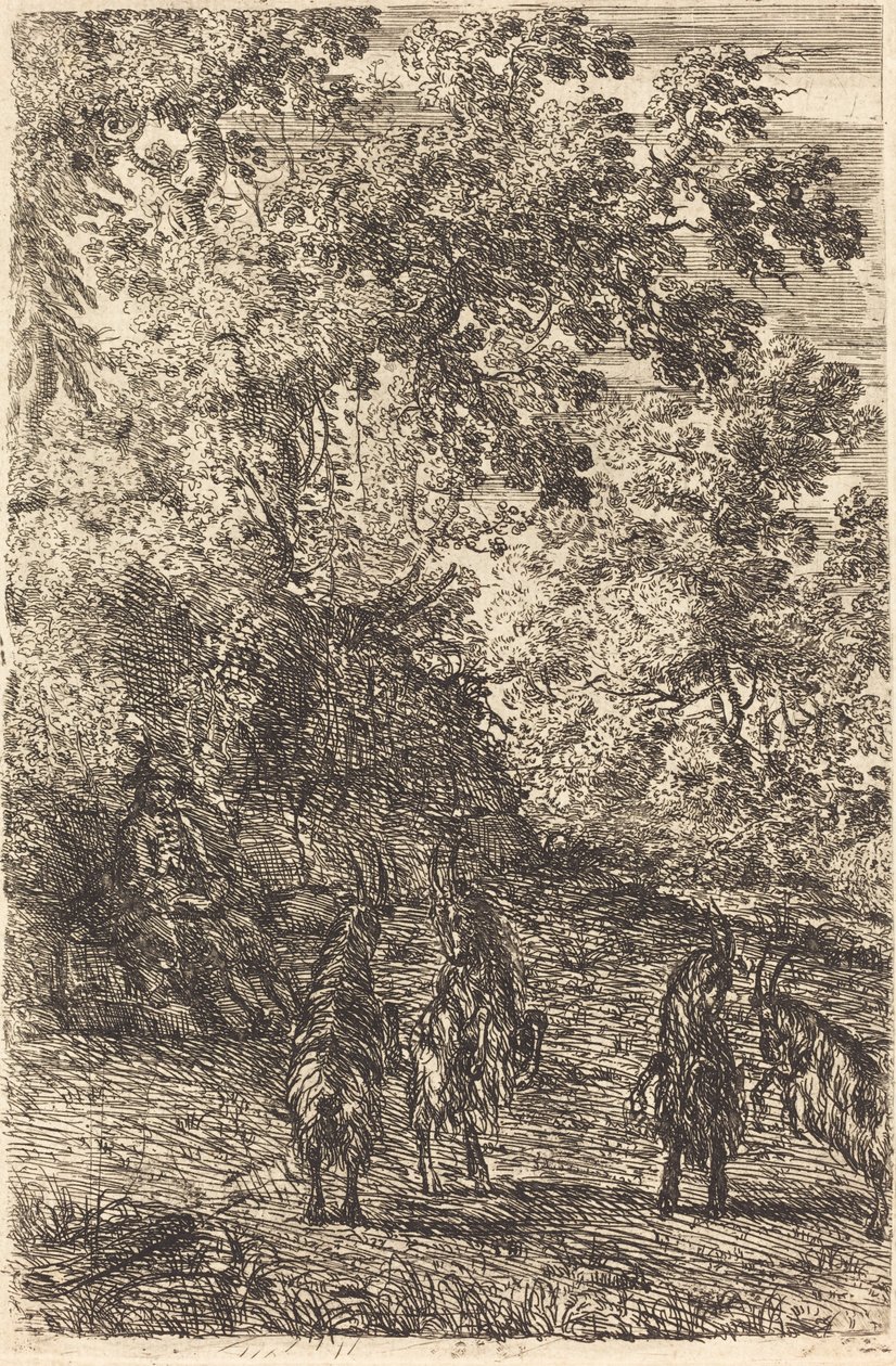 Pastore con quattro capre (Les quatre chèvres) da Claude Lorrain