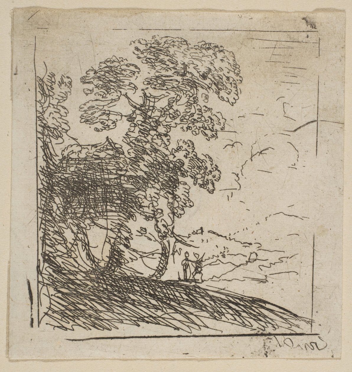 I due paesaggi, albero a destra da Claude Lorrain
