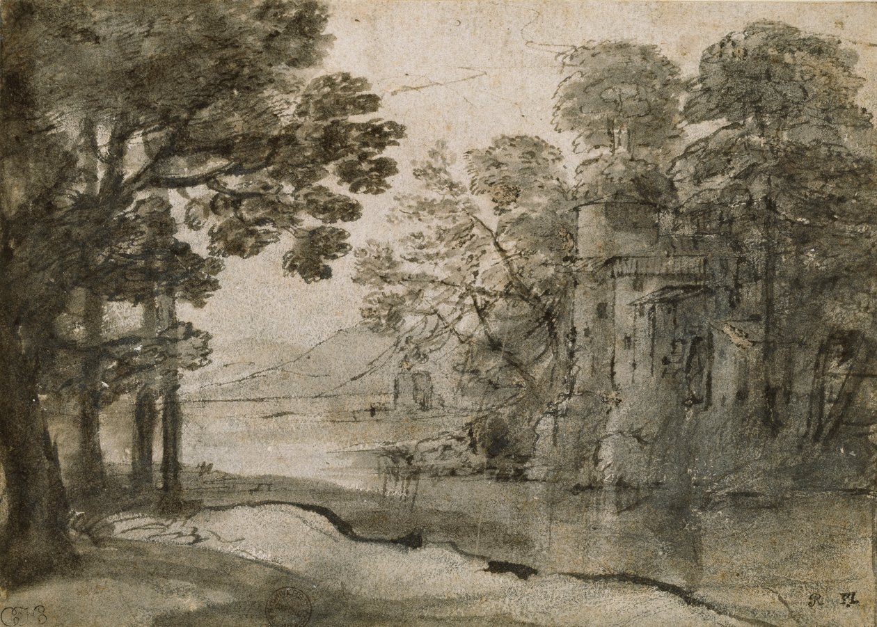 Mulino ad Acqua tra gli Alberi, c1635-1638 da Claude Lorrain