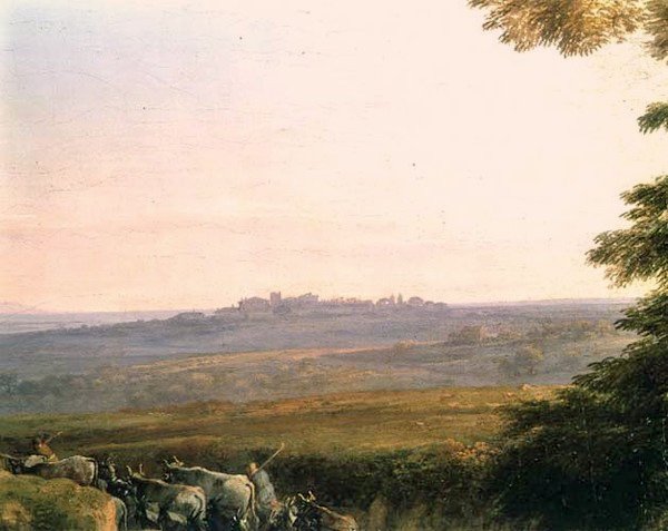 Paesaggio con mandriani (dettaglio) da Claude Lorrain