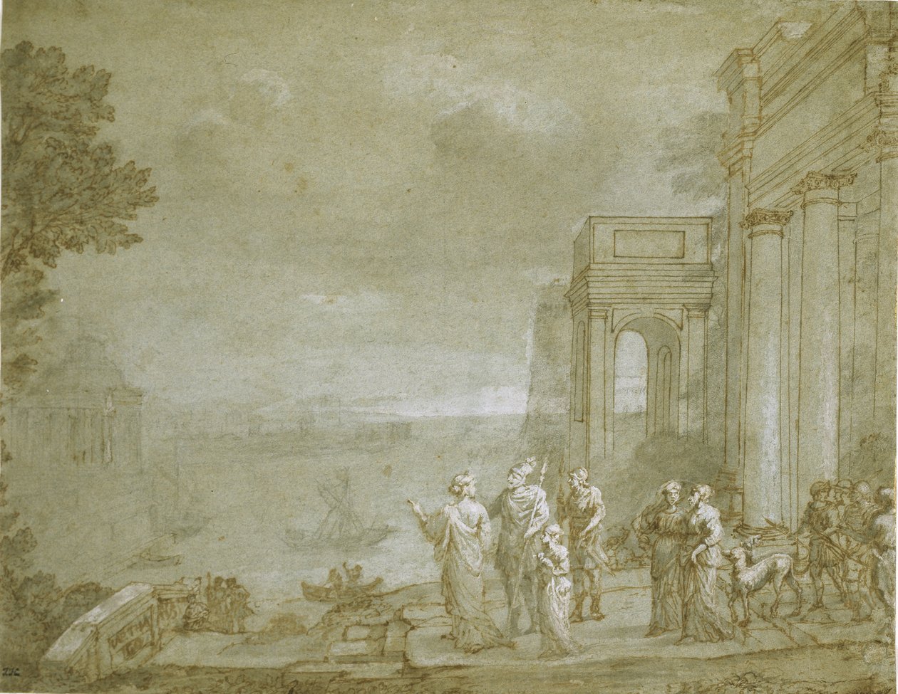 Veduta di Cartagine con Didone ed Enea, 1676 da Claude Lorrain