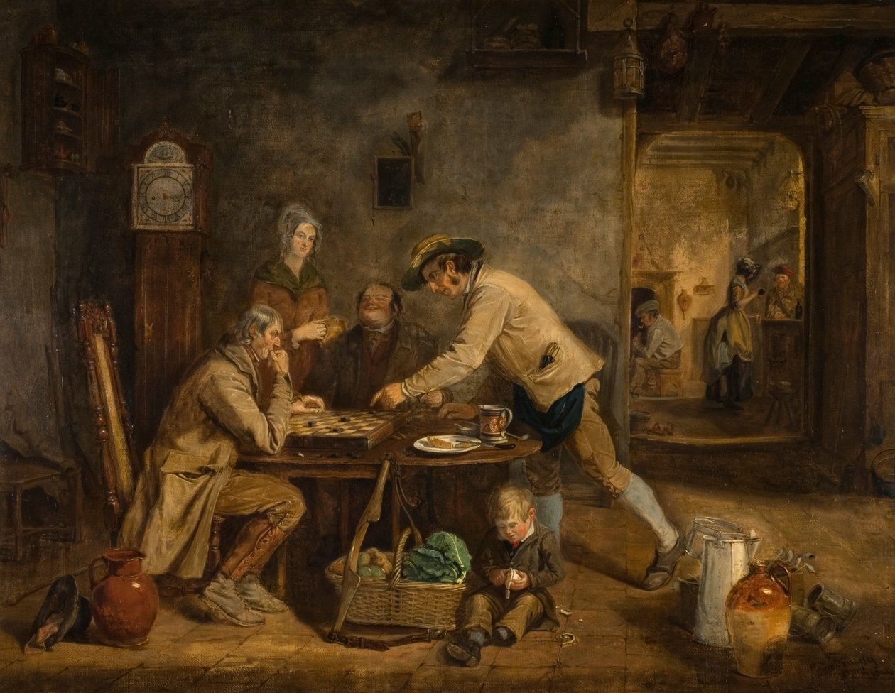 I giocatori di dama, 1844 da Claude Lorraine R.W Nursey