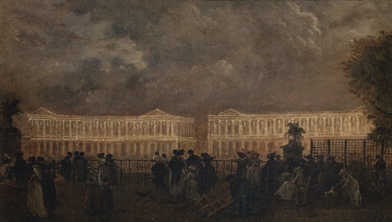 Illuminazione di Place Louis-XV in occasione della nascita del delfino, ottobre 1781, circa 1781 da Claude Louis Chatelet