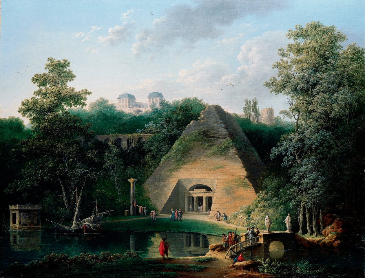 La piramide al castello di Maupertuis, c.1785 da Claude Louis Chatelet