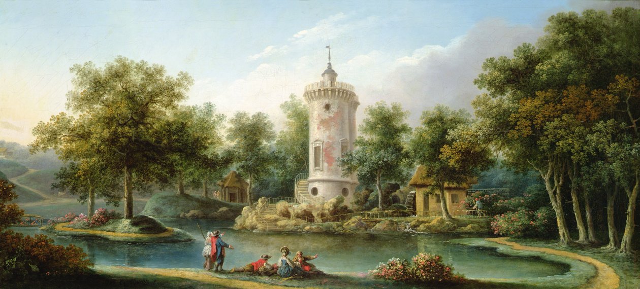 La Tour de Marlborough nel Jardin des Mesdames, Bellevue da Claude Louis Chatelet