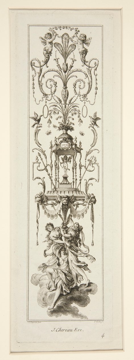 Pagina del titolo e tre fogli da Cahier d da Claude Louis Desrais