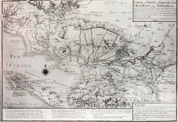 Atlante 131 H f.42 Mappa di Bas Poitou, Aunis e Saintonge con le paludi della Baia di Aiguillon nel 1716 da Claude Masse