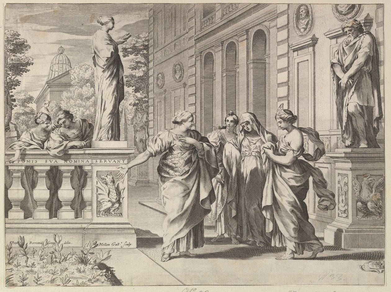 Allegoria in onore del Collegio Romano fondato dalla famiglia Borghese, 1615-88 da Claude Mellan