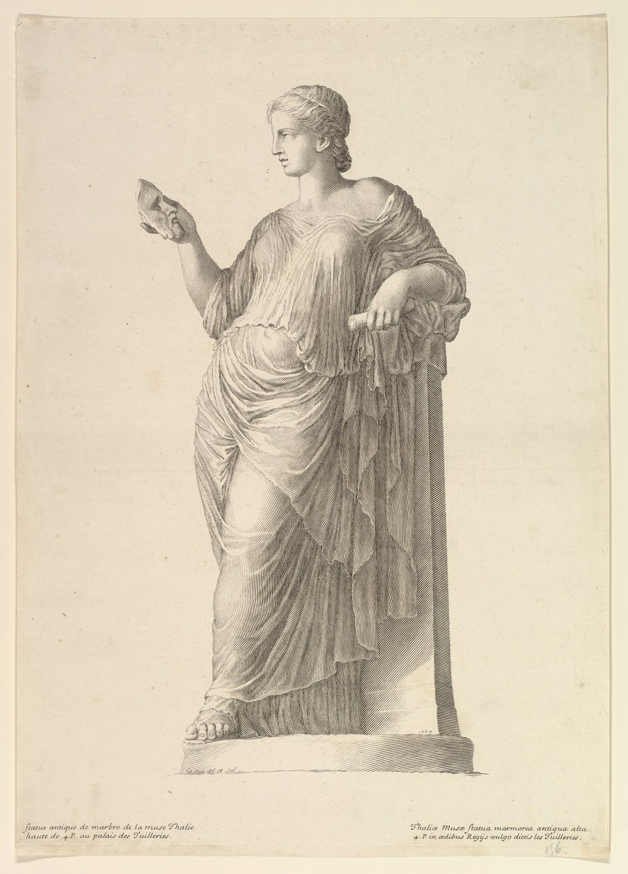 Statua antica della Musa Talia da Claude Mellan
