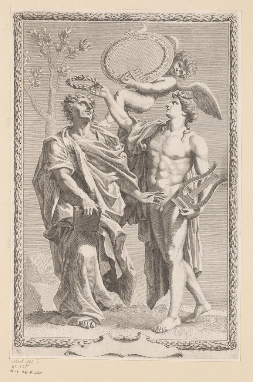 Apollo incorona Publio Virgilio Marone da Claude Mellan