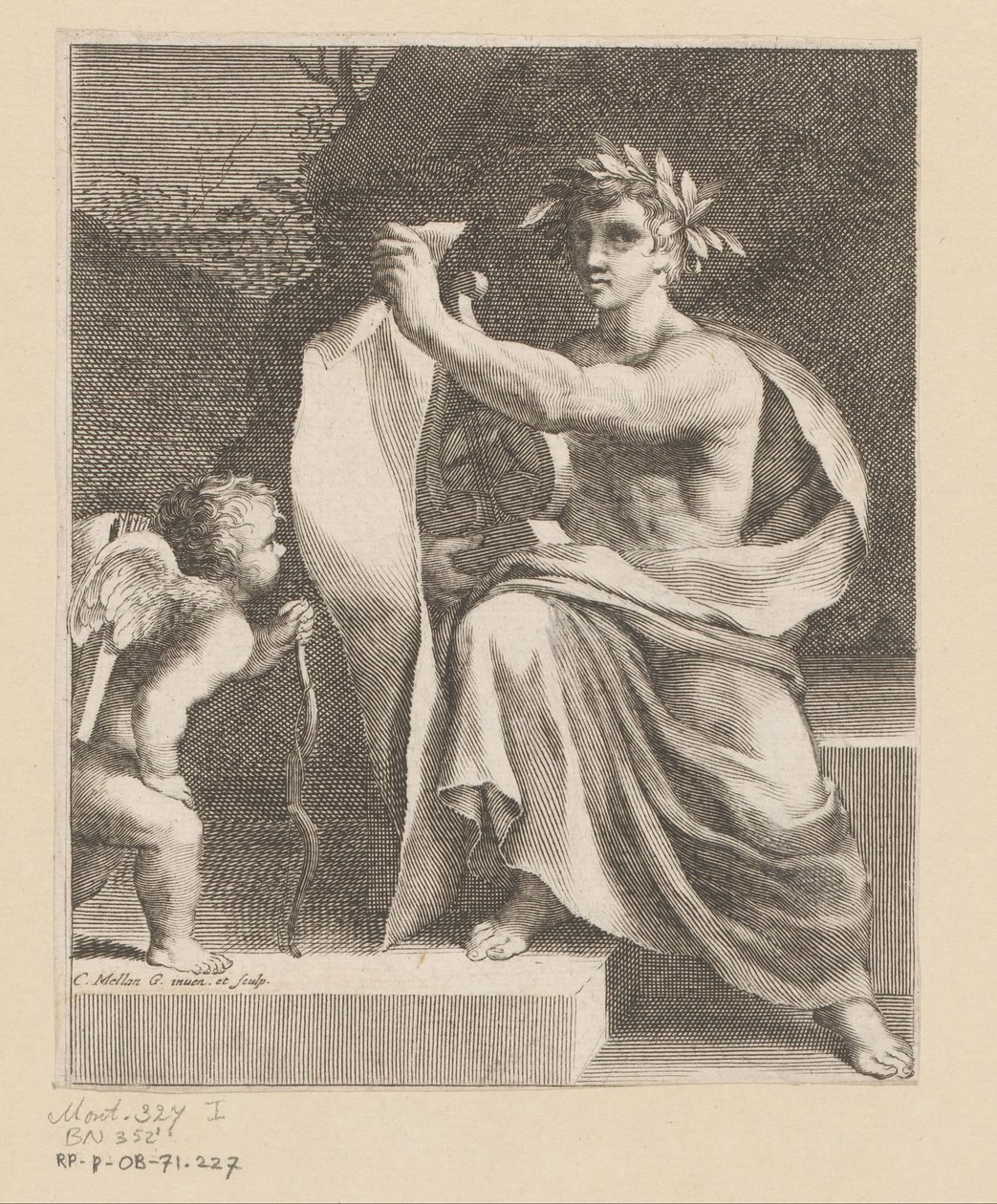 Apollo con un amorino da Claude Mellan