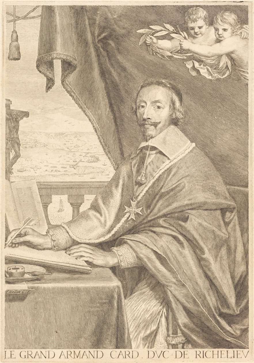 Armand Jean du Plessis, cardinale Richelieu da Claude Mellan