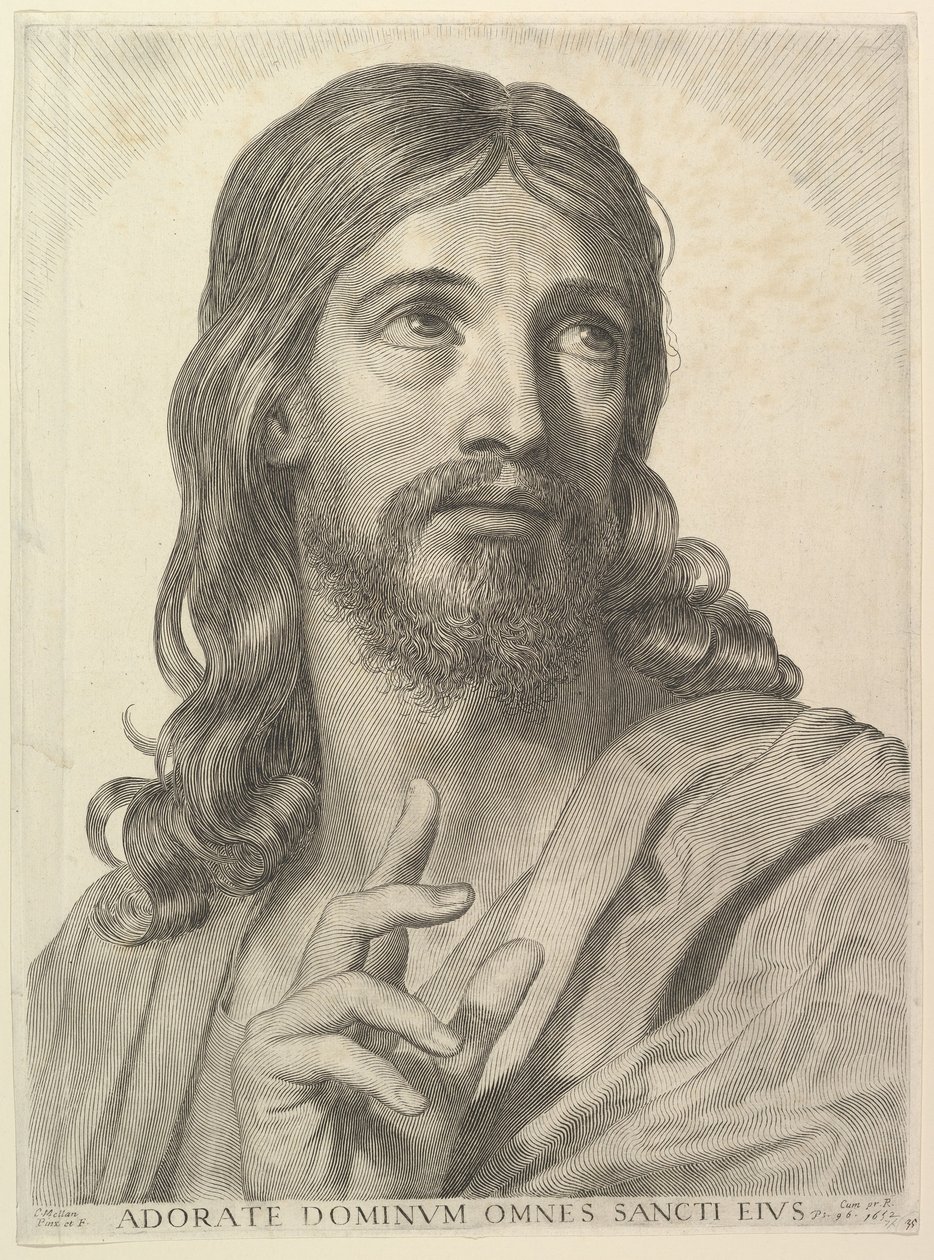 Busto di Cristo adulto da Claude Mellan