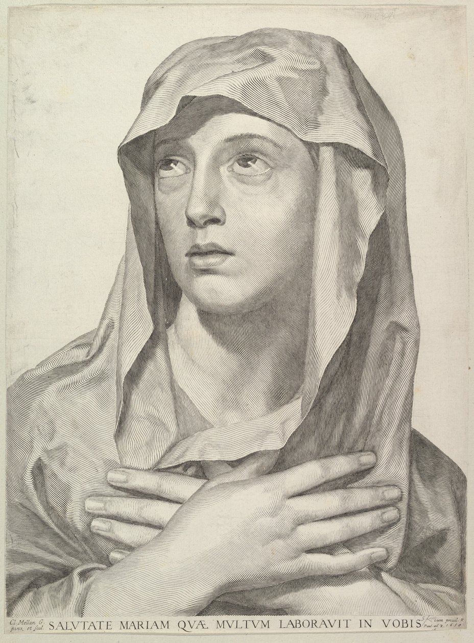 Busto della Vergine da Claude Mellan