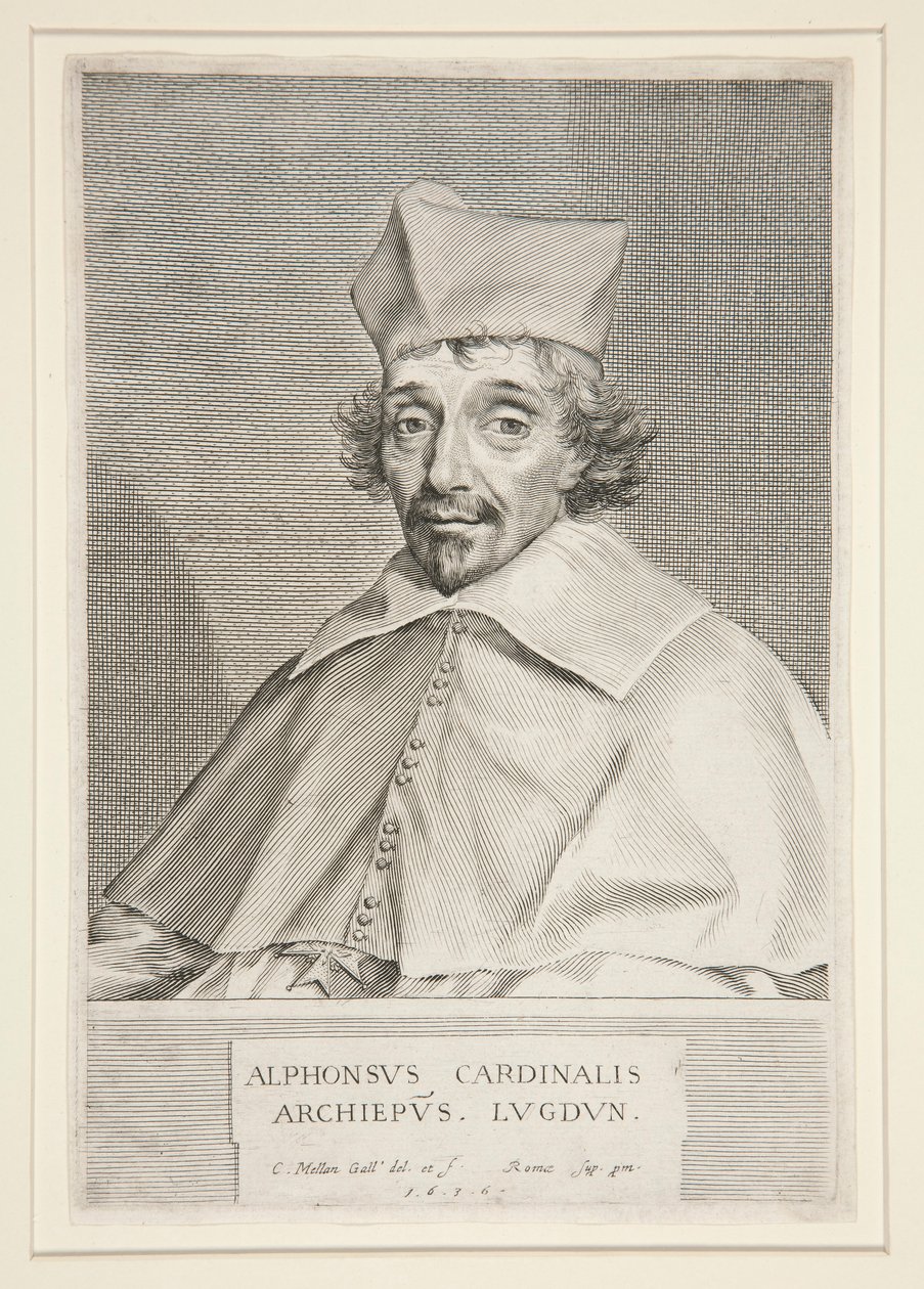 Cardinale Alphonse de Plessis de Richelieu (fratello del famoso Cardinale) da Claude Mellan