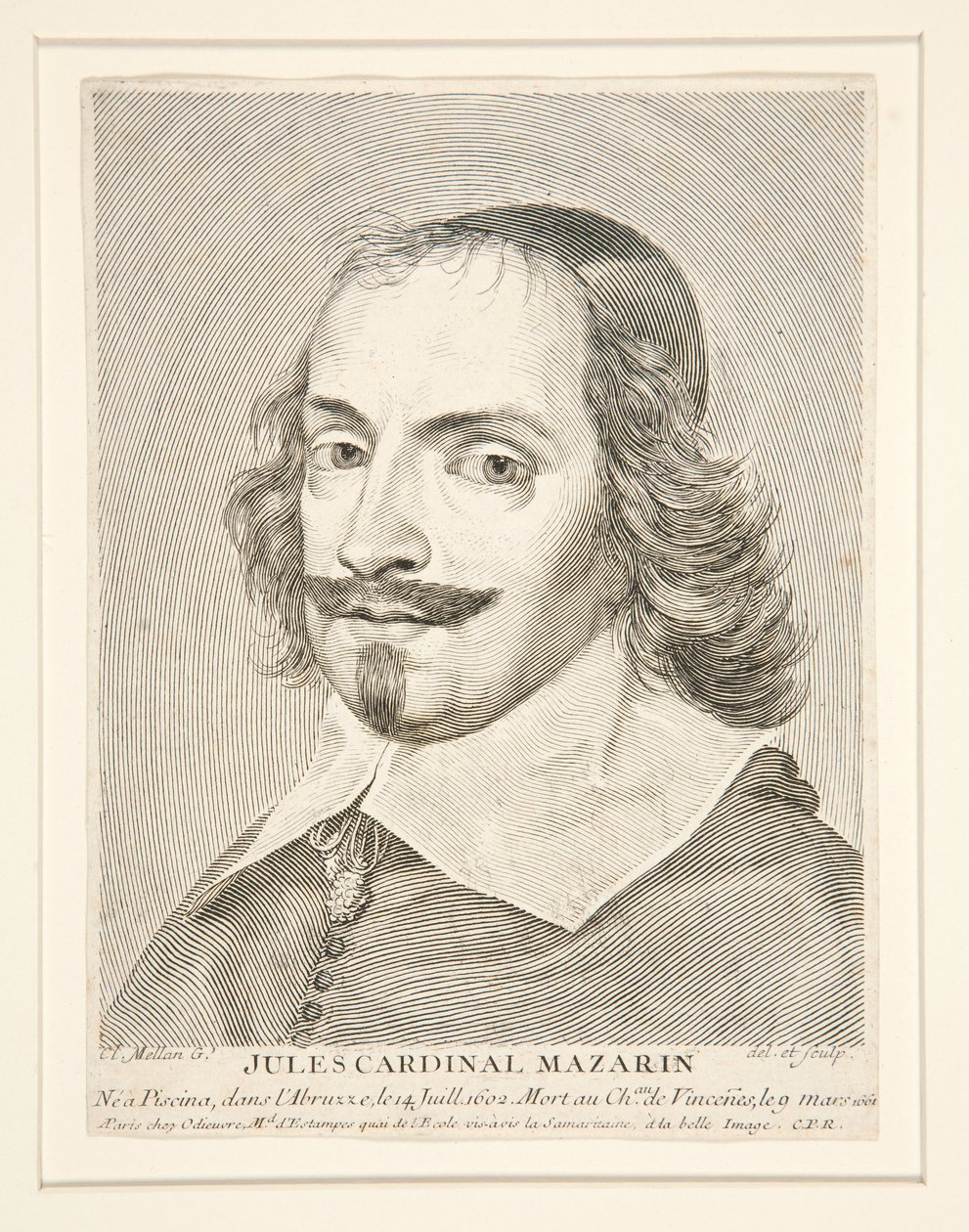 Cardinale Jules Mazarin (1602-1661) da Claude Mellan
