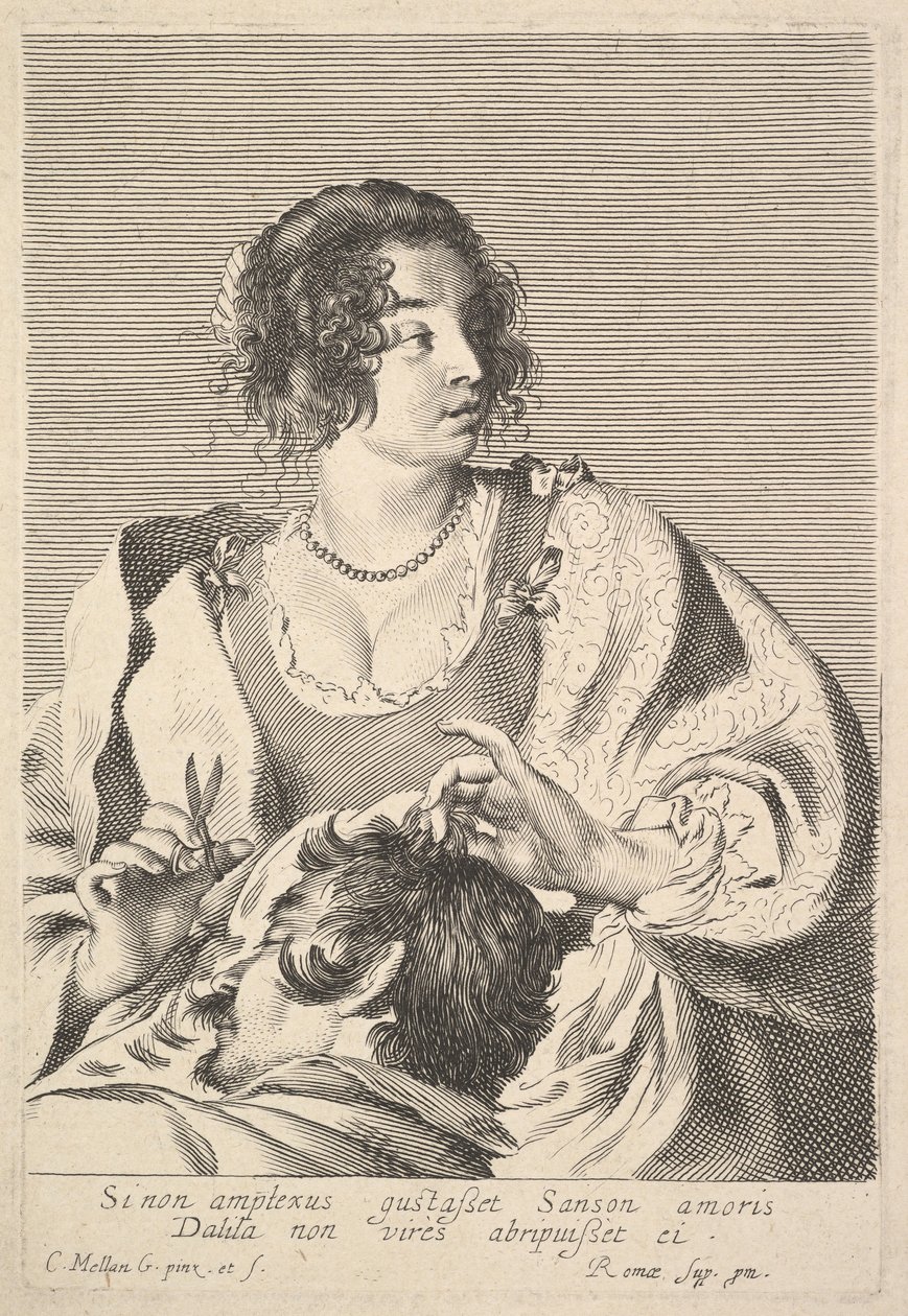 Dalila Taglia i Capelli di Sansone da Claude Mellan