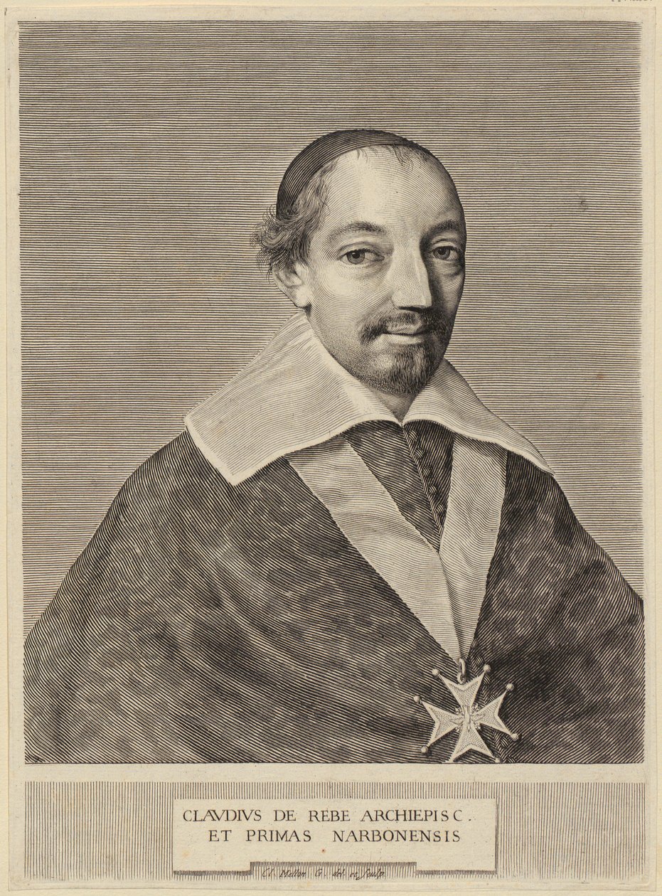 Ritratto di Claude de Rebé, arcivescovo di Narbona da Claude Mellan