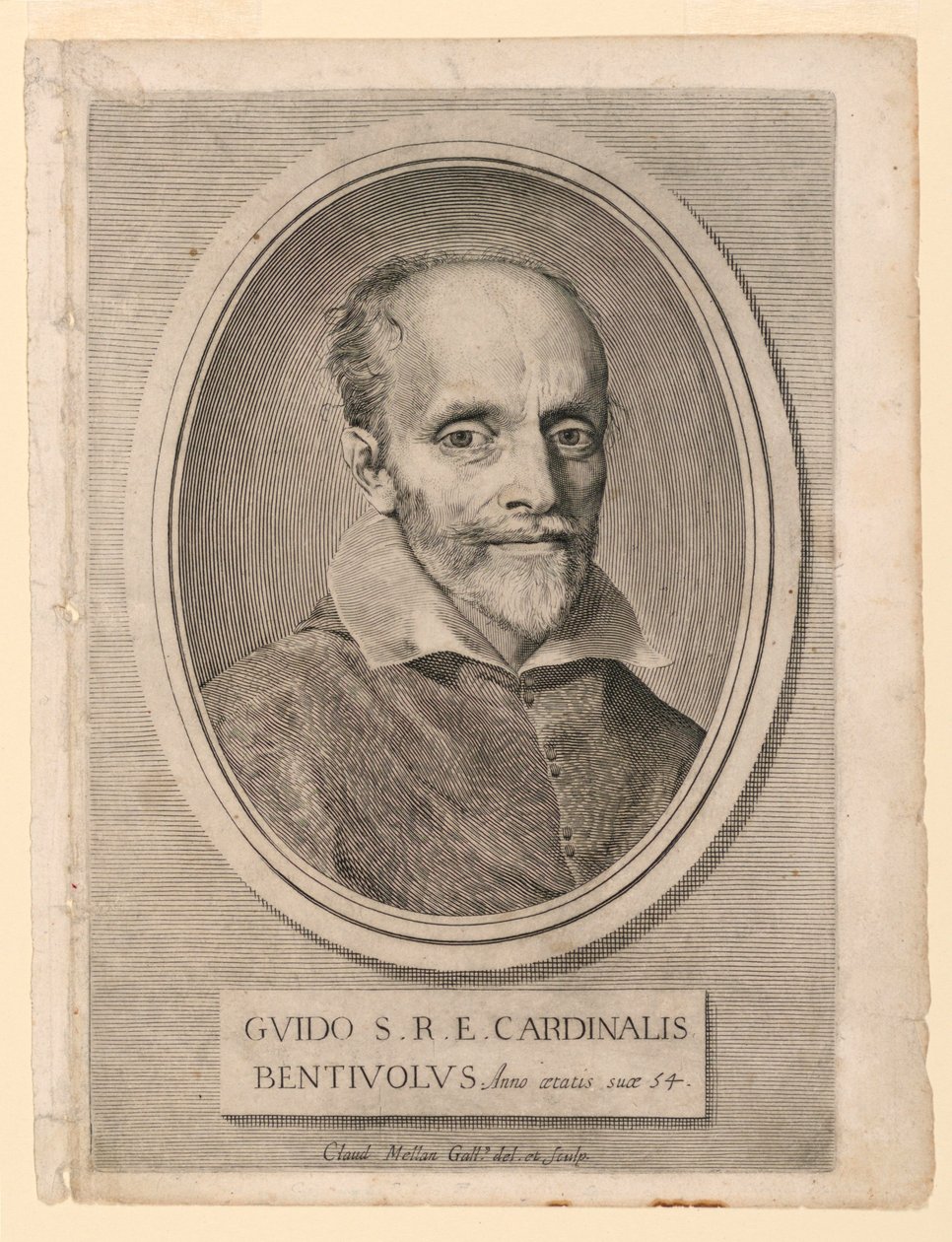 Ritratto del Cardinale Guido Bentivoglio da Claude Mellan