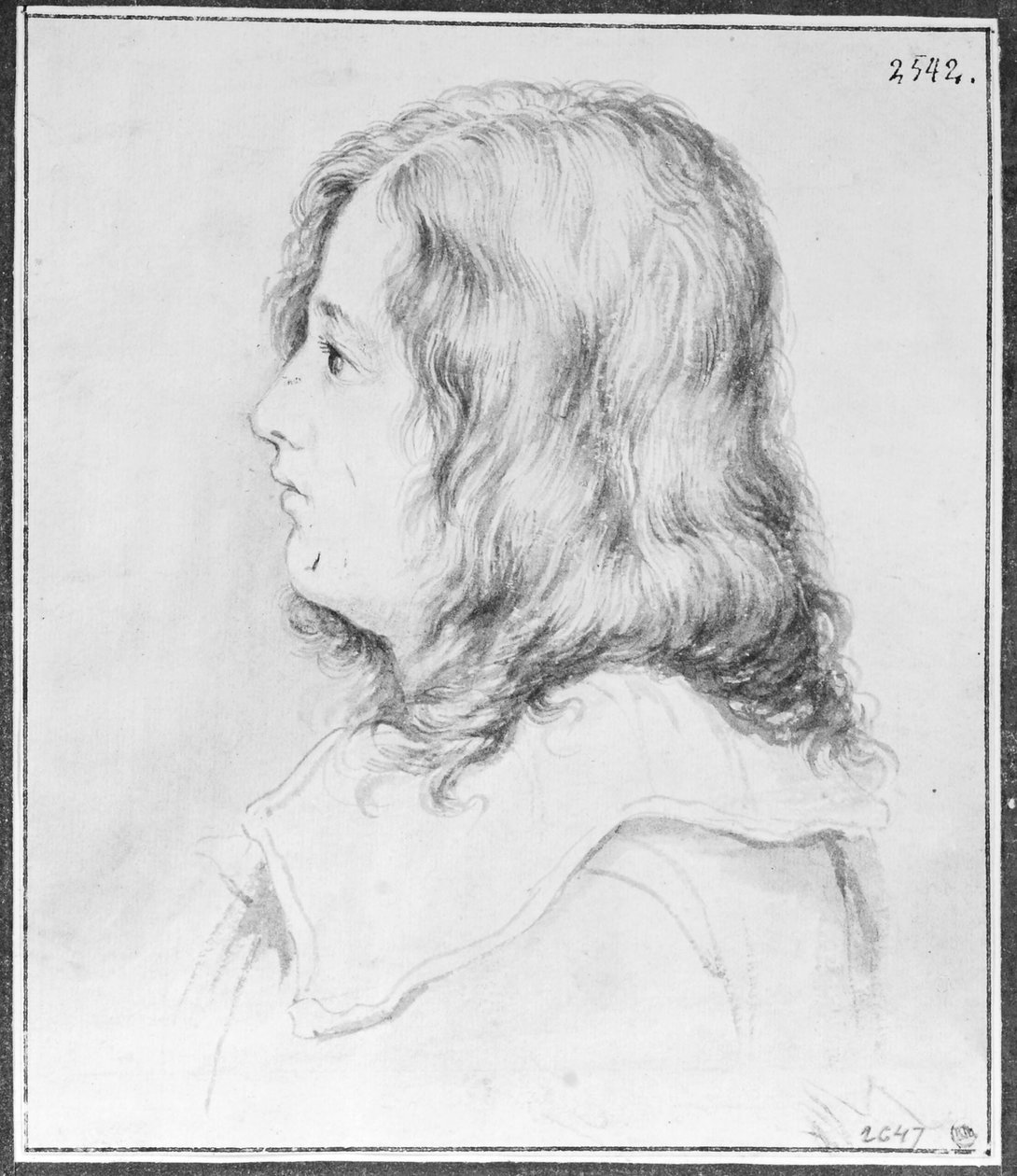 Giovane gentiluomo dai capelli lunghi da Claude Mellan