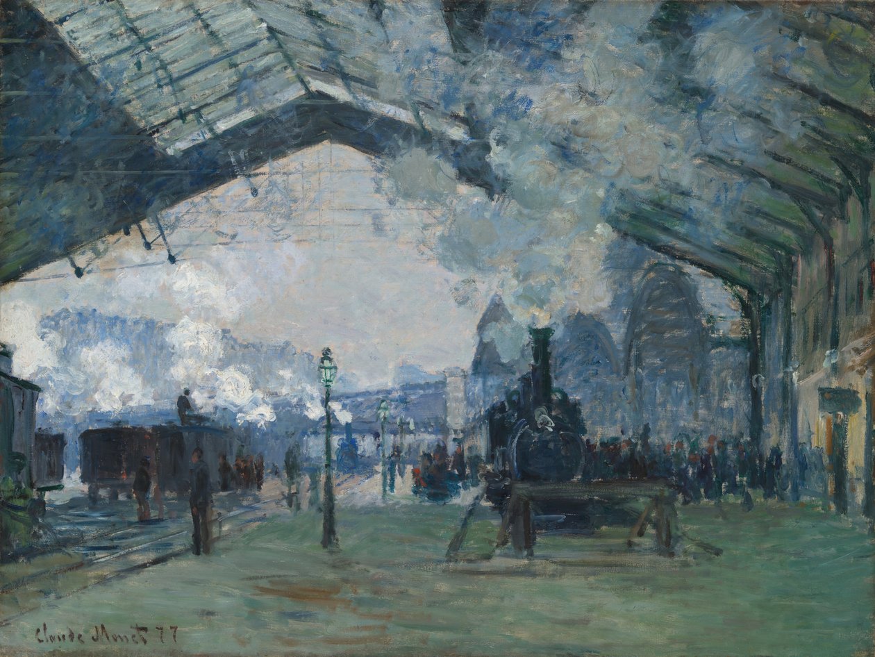 Arrivo del Treno della Normandia, Gare Saint-Lazare, 1877 da Claude Monet
