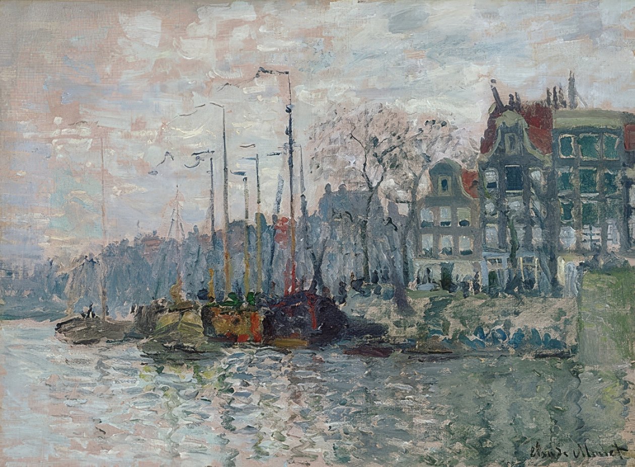 Vista sulla Prins Hendrikkade e la Kromme Waal ad Amsterdam. 1874 da Claude Monet