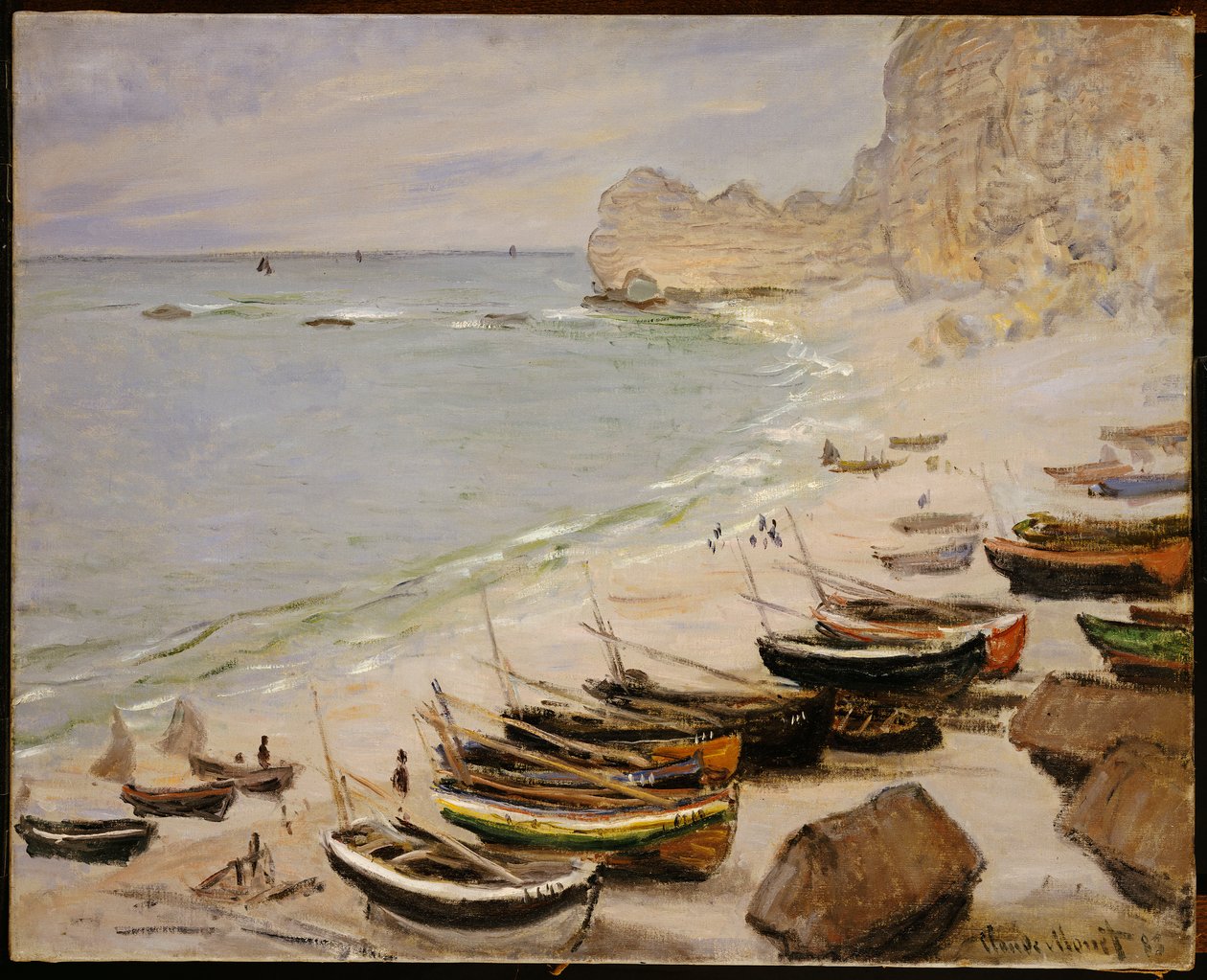 Barche sulla Spiaggia a Etretat, 1883 da Claude Monet