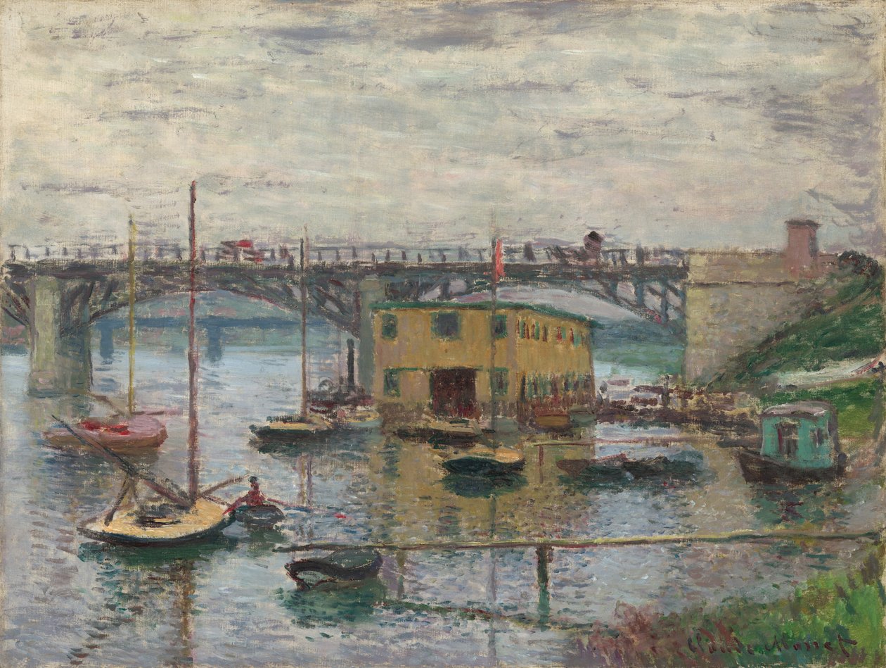Ponte ad Argenteuil in un Giorno Grigio, c. 1876 da Claude Monet