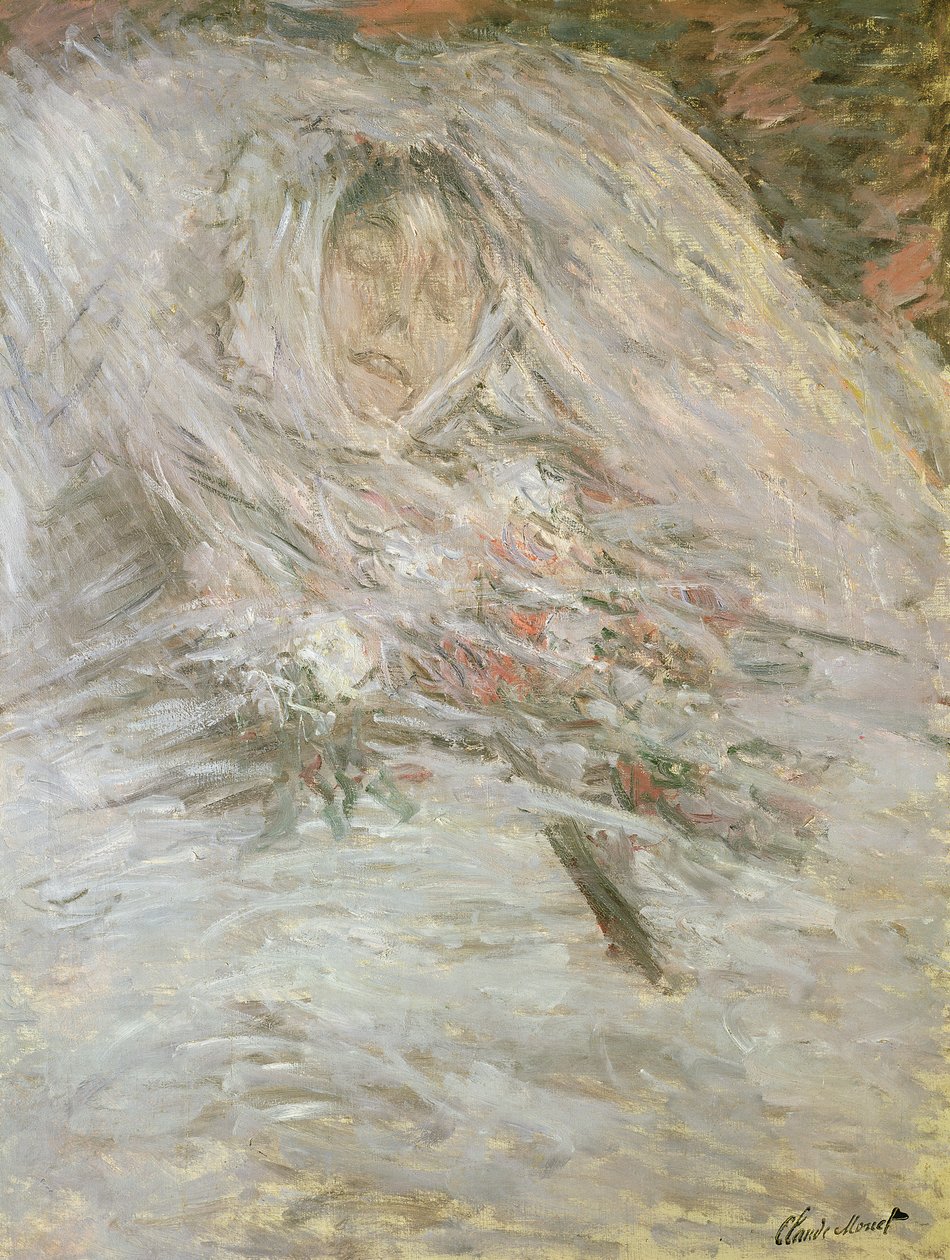 Camille Monet (1847-79) sul letto di morte, 1879 da Claude Monet